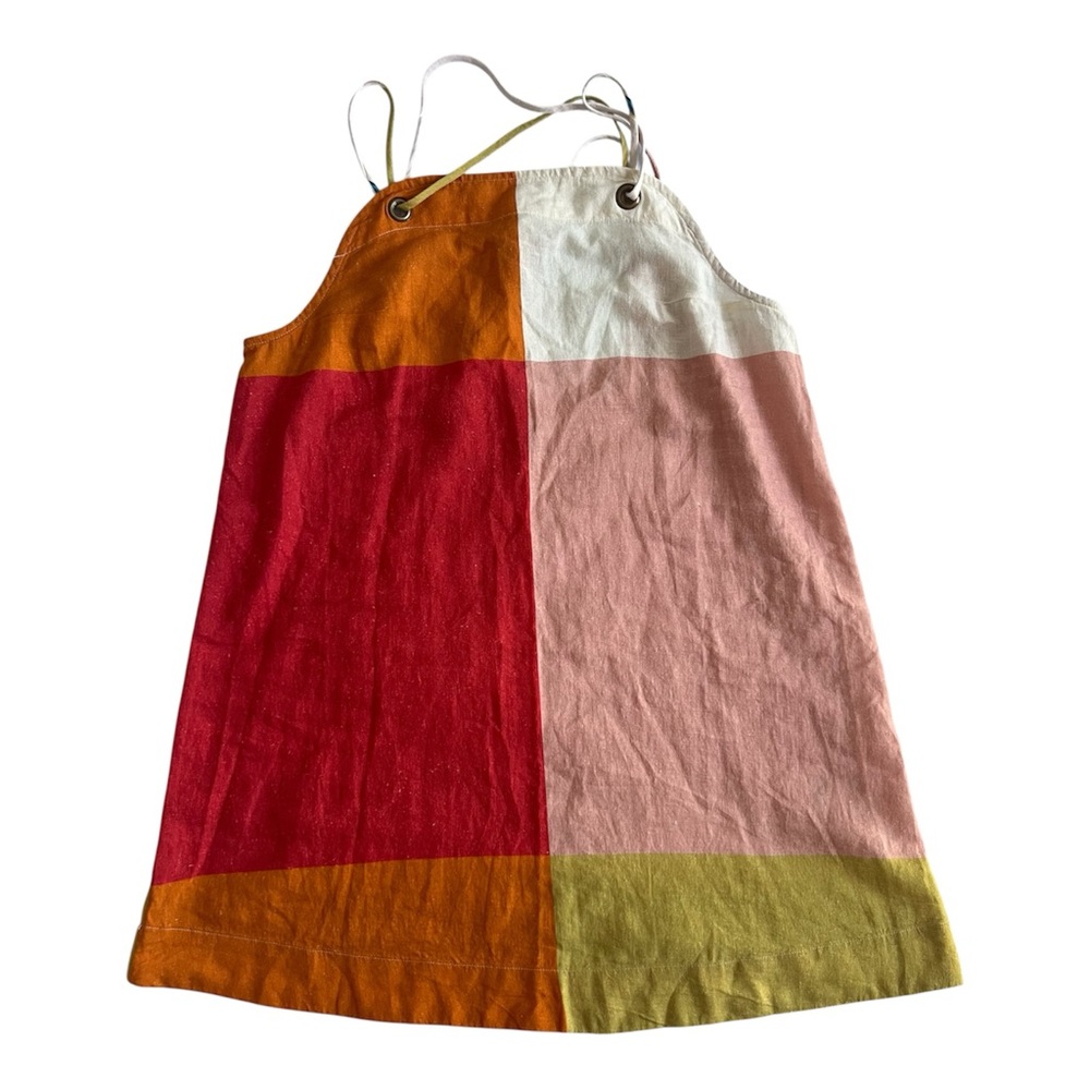 Celandine Anthropologie Shift Dress Linen Blend Red Pink Olive Size Medium NWT - Picture 8 of 12